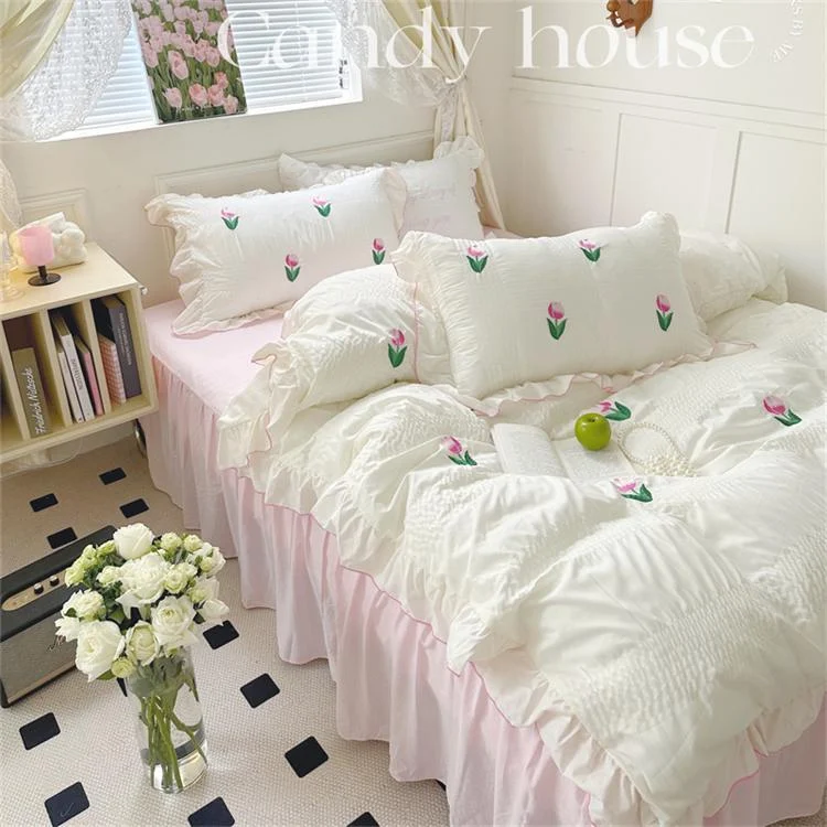 Coquette Room Tulip Ruffle Bedding Set -  - #tag1#
