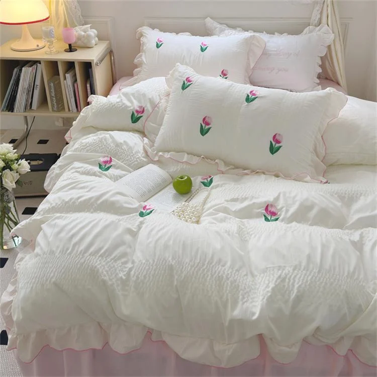 Coquette Room Tulip Ruffle Bedding Set -  - #tag1#