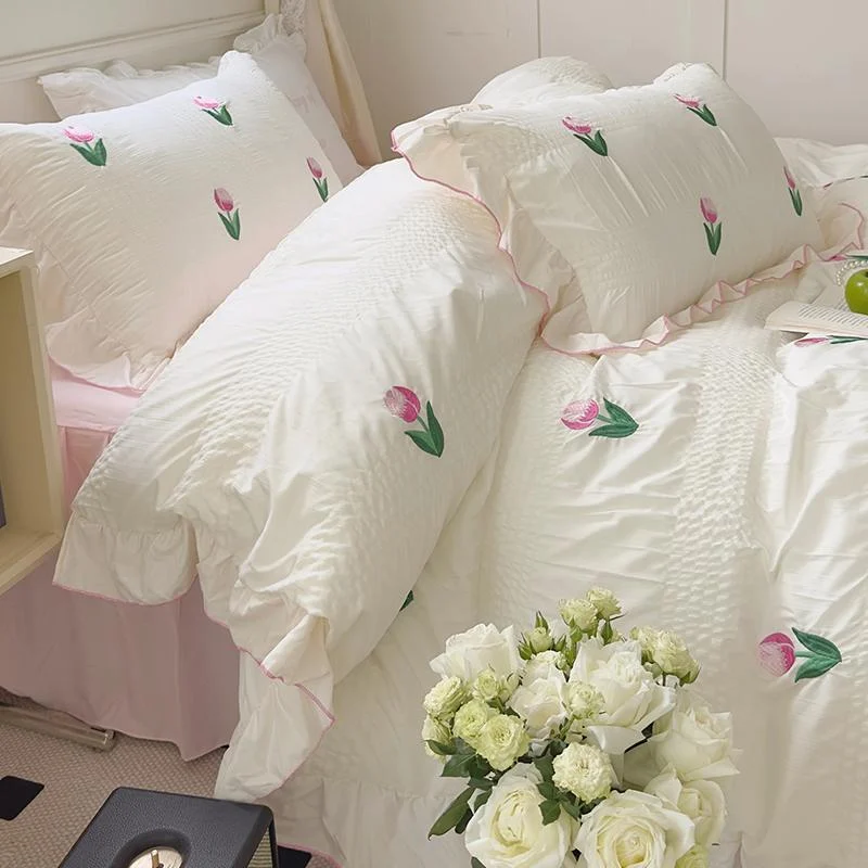 Coquette Room Tulip Ruffle Bedding Set -  - #tag1#