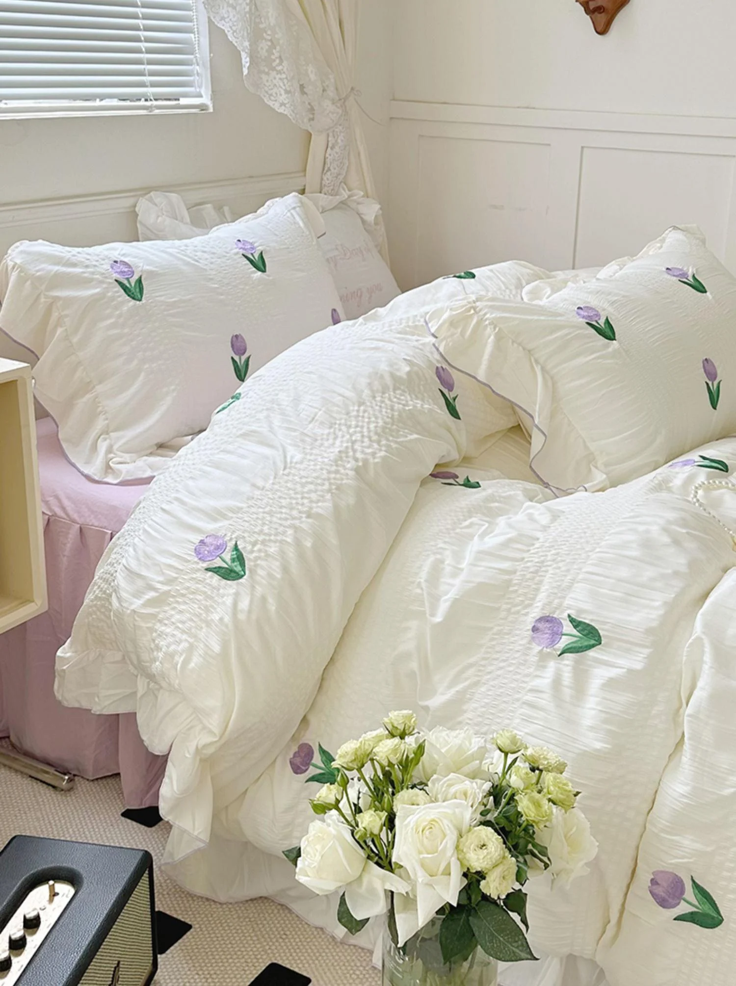 Coquette Room Tulip Ruffle Bedding Set -  - #tag1#
