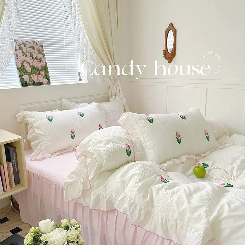 Coquette Room Tulip Ruffle Bedding Set -  - #tag1#