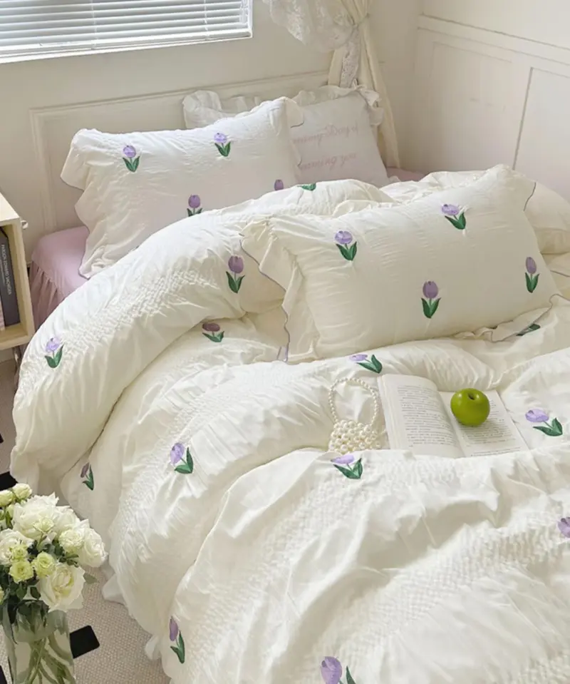 Coquette Room Tulip Ruffle Bedding Set tag1