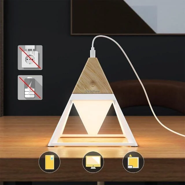 Coquimbo Stepless Dimming Led Night Light Built In Rechargeable Battery Pyramid Shape Bedside Lamp Usb Charging A954fdc9 Cc6d 44e3 Af64 A0bd5ceb23fc