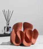 Coral Inspired Resin Sculpture Terracotta Red Resin Decorative Figurine Object tag1