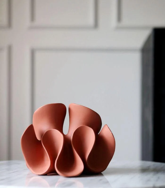 Coral-Inspired Resin Sculpture Terracotta Red Resin Decorative Figurine Object -  - #tag1#