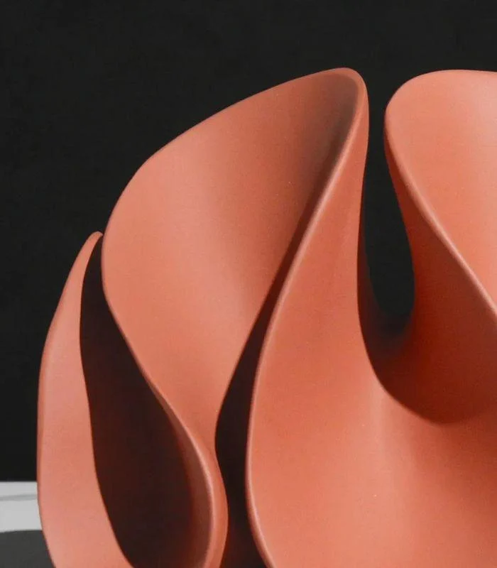 Coral-Inspired Resin Sculpture Terracotta Red Resin Decorative Figurine Object -  - #tag1#