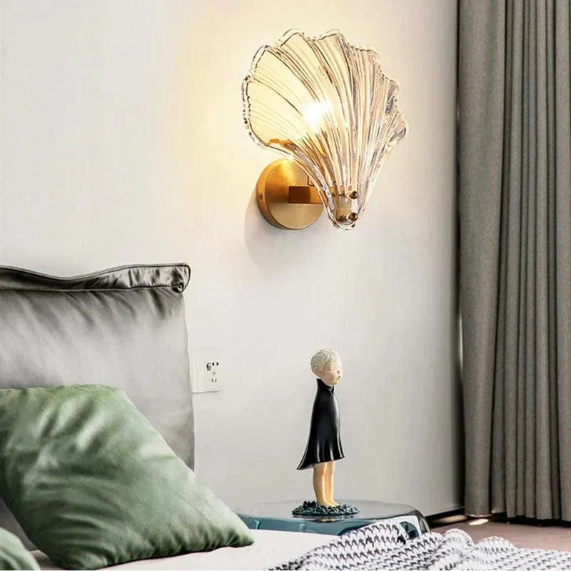 CoralGlimmer - Shell Shaped Glass Wall Lamp -  - #tag1#