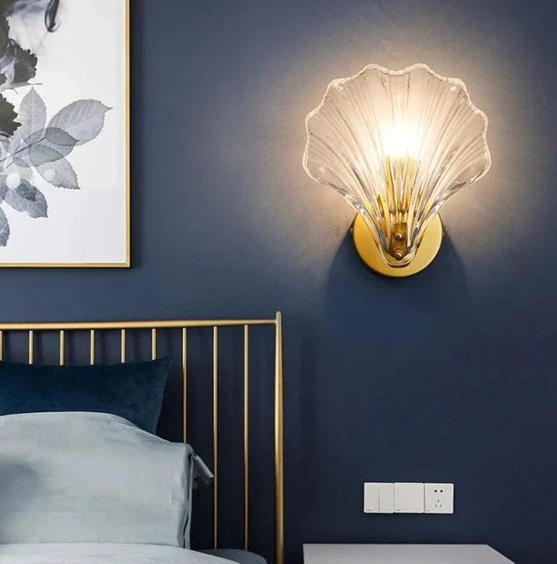 CoralGlimmer - Shell Shaped Glass Wall Lamp -  - #tag1#