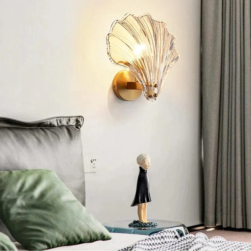 CoralGlimmer - shell shape glass wall light -