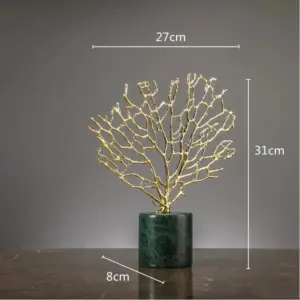 Coral Crystal Tree Sculpture
