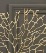 Coral Sculpture on Green Marble Base Gold Metal Tree Decor Set 30.5 cm tag1