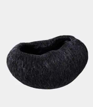 Coral Texture Decorative Resin Bowl - Black, 23 cm