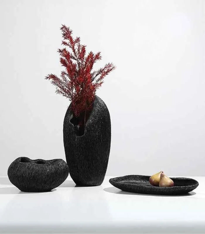 Coral Texture Decorative Resin Bowl - Black, 23 cm -  - #tag1#