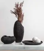 Coral Texture Decorative Resin Bowl Black 23 cm tag1