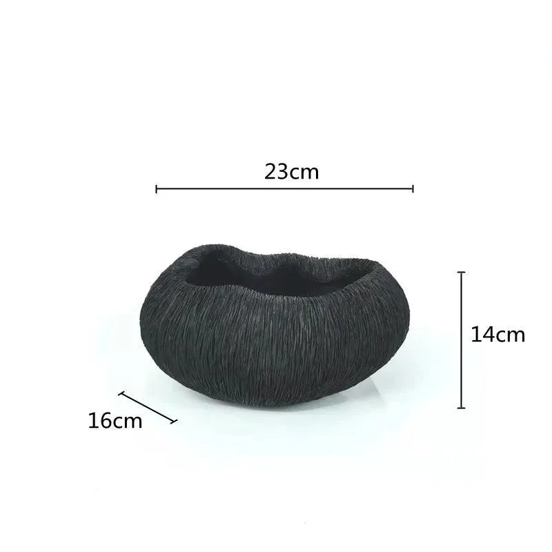 Coral Texture Decorative Resin Bowl - Black, 23 cm -  - #tag1#