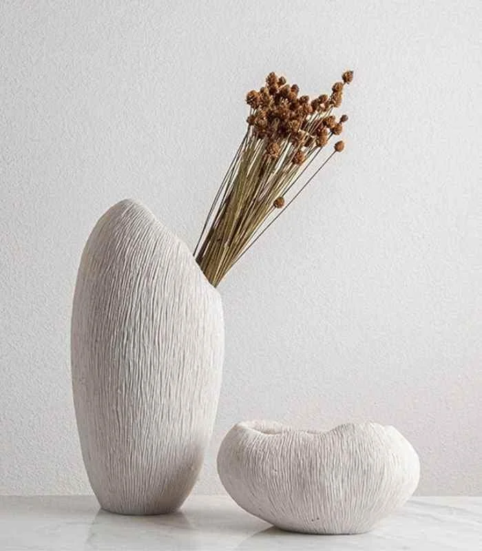 Coral Texture Vase Amelie Resin Large White 40cm -  - #tag1#