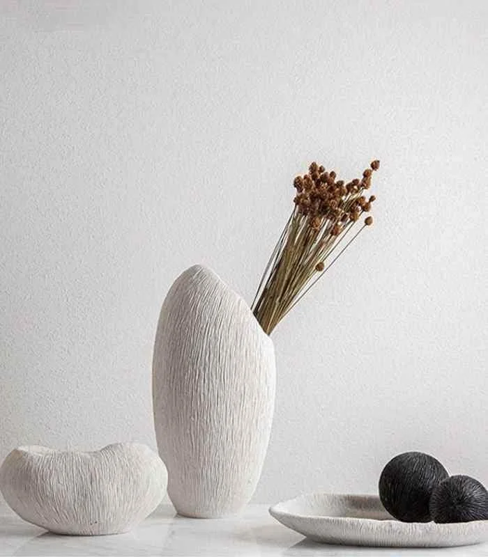 Coral Texture Vase Amelie Resin Large White 40cm -  - #tag1#