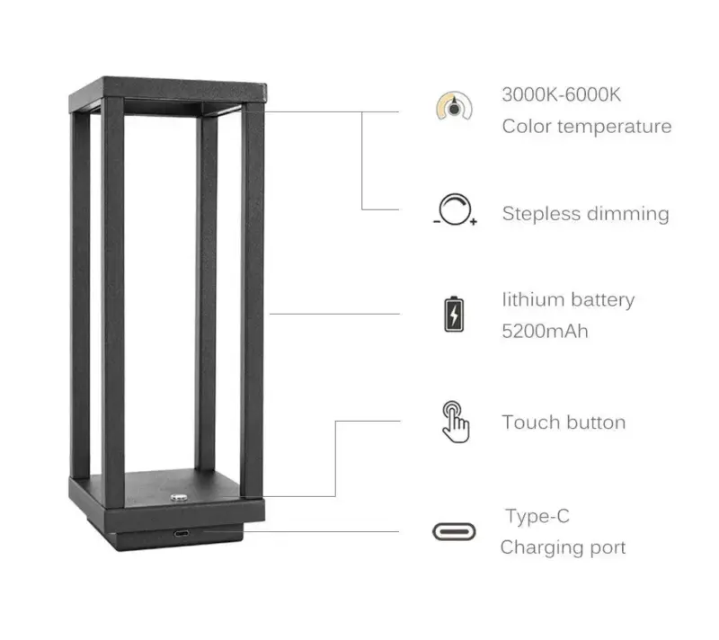 Cordless LED Touch Sensor Table Lamp tag1