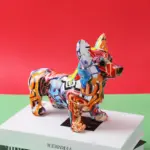 Corgi Dog Art Graffiti Painting Sculptures and Statues Creative Resin Crafts