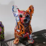 Corgi Dog Art Graffiti Painting Sculptures and Statues Creative Resin Crafts
