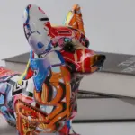 Corgi Dog Art Graffiti Painting Sculptures and Statues Creative Resin Crafts