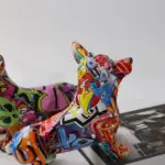 Corgi Dog Art Graffiti Painting Sculptures and Statues Creative Resin Crafts