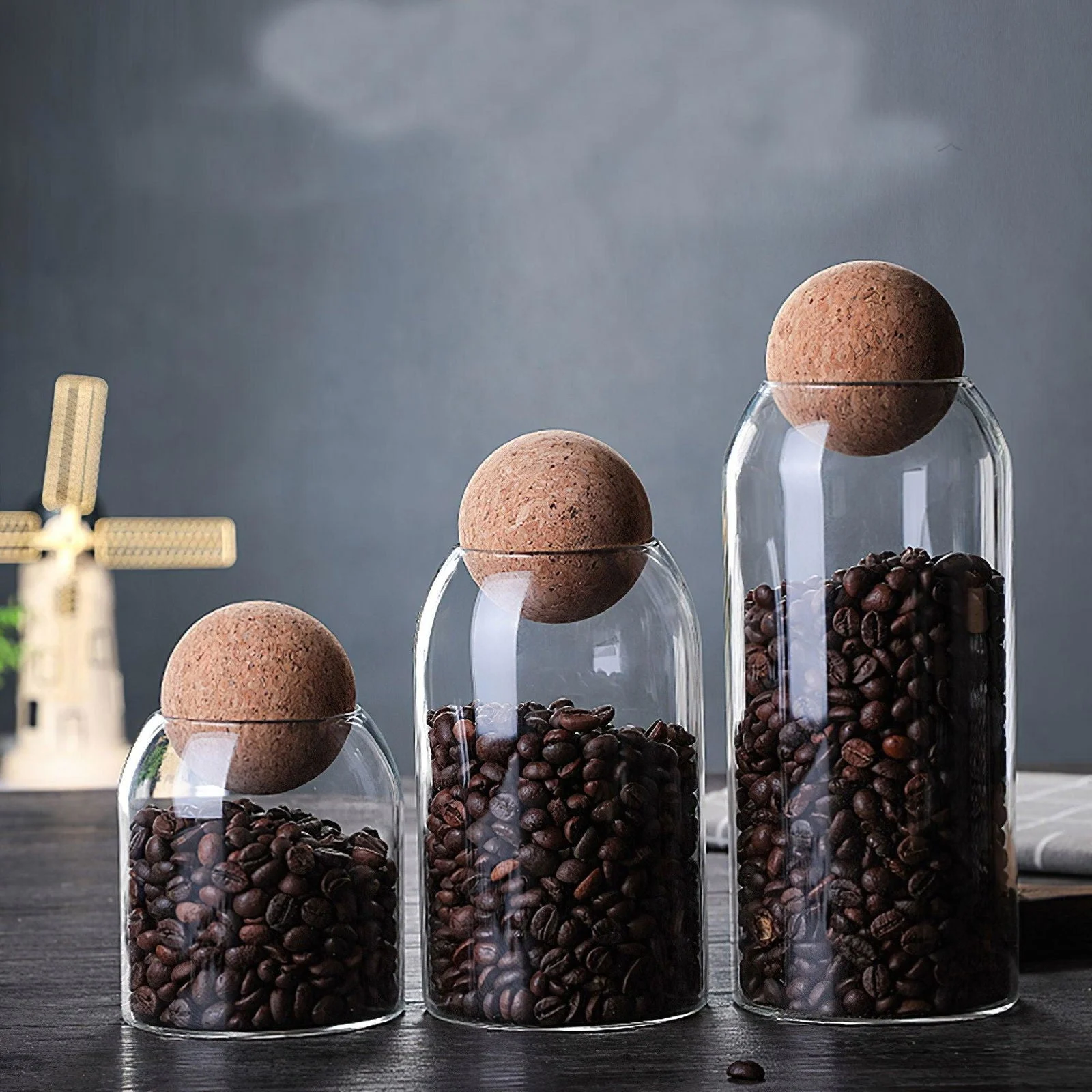 Cork Sealed Glass Jars (3pc Set) -