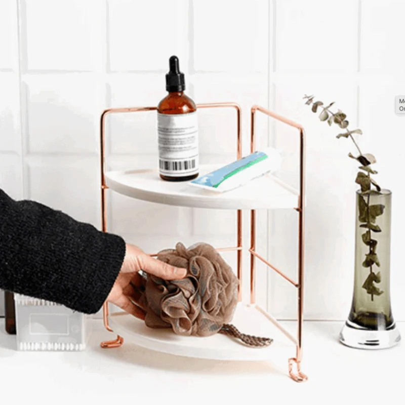 Corner Rose Gold Storage Rack -  - #tag1#