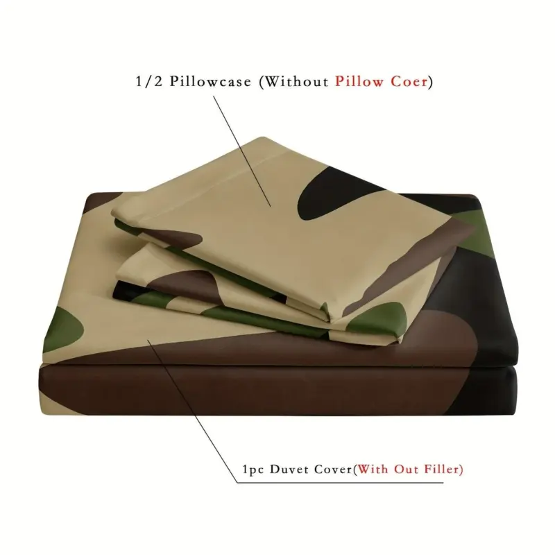 CosyNest Camouflage Print Duvet Cover Bedding Set tag1