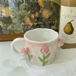 Cottagecore 3D Floral Handpainted Mug tag1