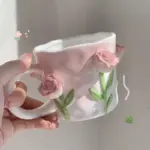 Cottagecore 3D Floral Handpainted Mug tag1