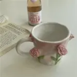 Cottagecore 3D Floral Handpainted Mug tag1