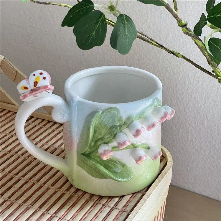 Cottagecore 3D Floral Handpainted Mug -  - #tag1#