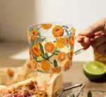 Cottagecore Aesthetic Peach Cactus Glass Cup