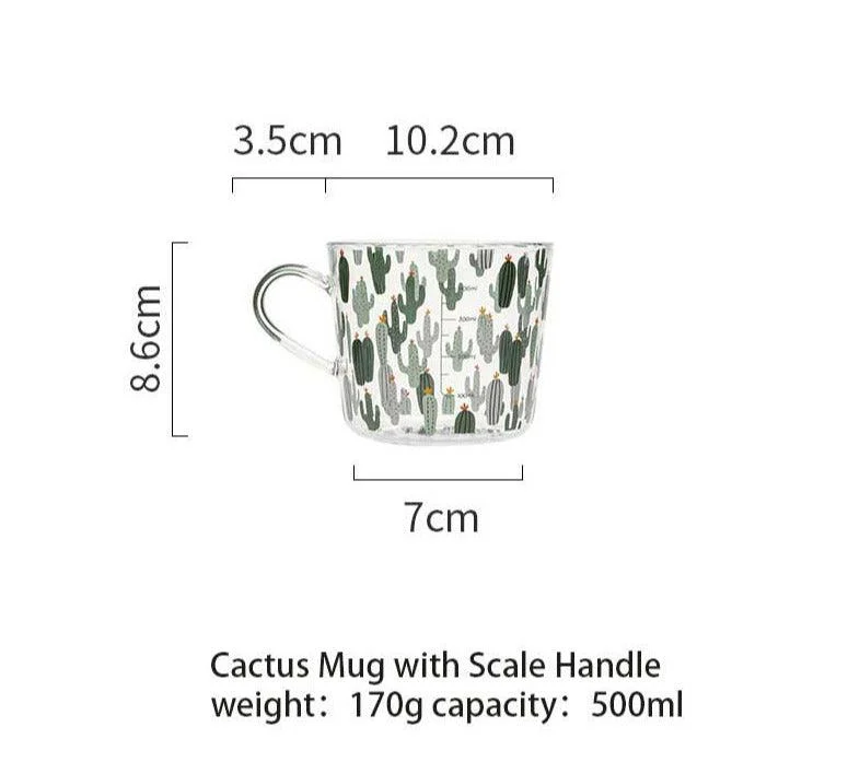 Cottagecore Aesthetic Peach Cactus Glass Cup -