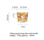 Cottagecore Aesthetic Peach Cactus Glass Cup