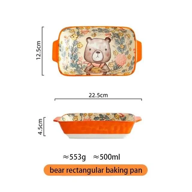 Cottagecore Bunny Bear Deer Ceramic Salad Bowl -