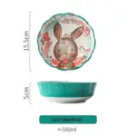 Cottagecore Bunny Bear Deer Ceramic Salad Bowl