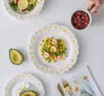 Cottagecore Ceramic Daisy Plate Dinnerware