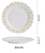 Cottagecore Ceramic Daisy Plate Dinnerware