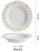 Cottagecore Ceramic Daisy Plate Dinnerware