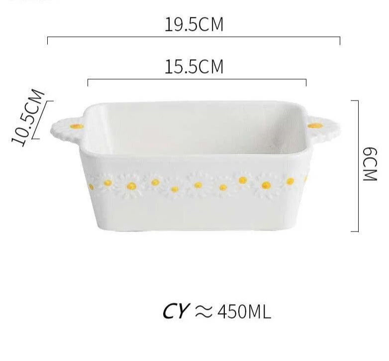 Cottagecore Ceramic Daisy Plate Dinnerware -