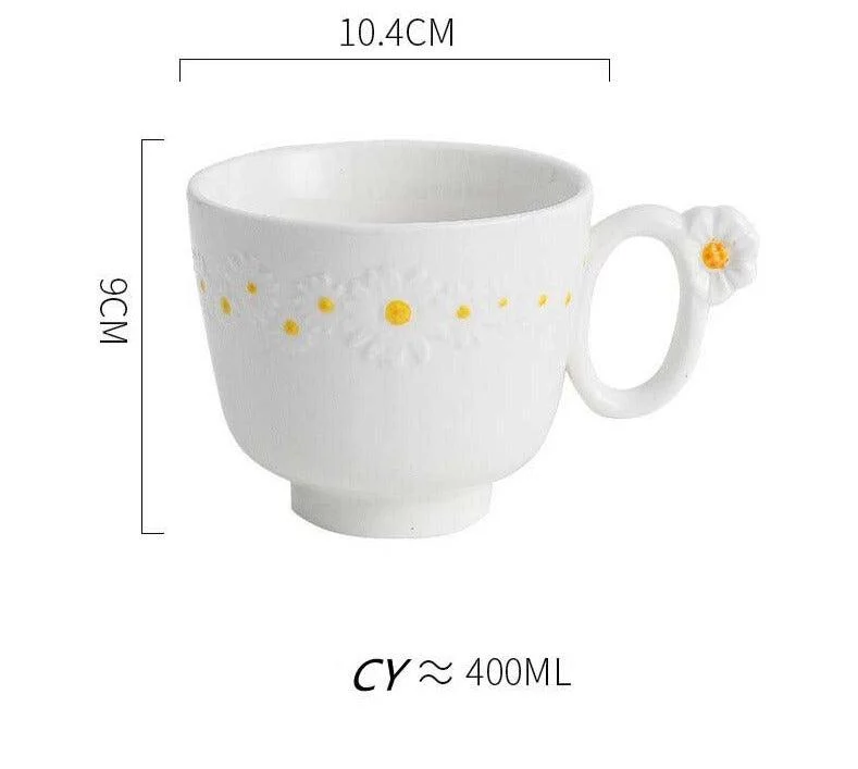 Cottagecore Ceramic Daisy Plate Dinnerware -