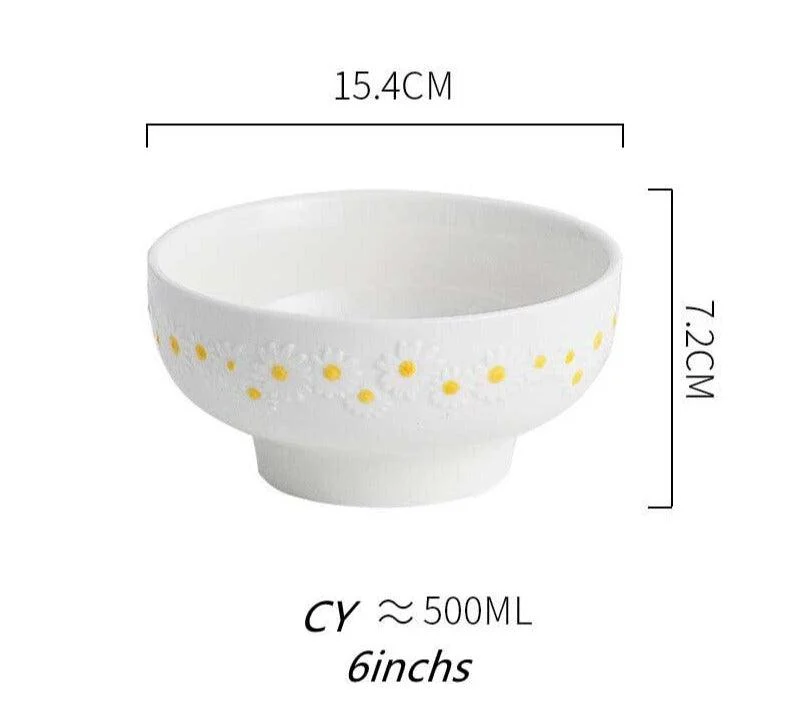 Cottagecore Ceramic Daisy Plate Dinnerware -