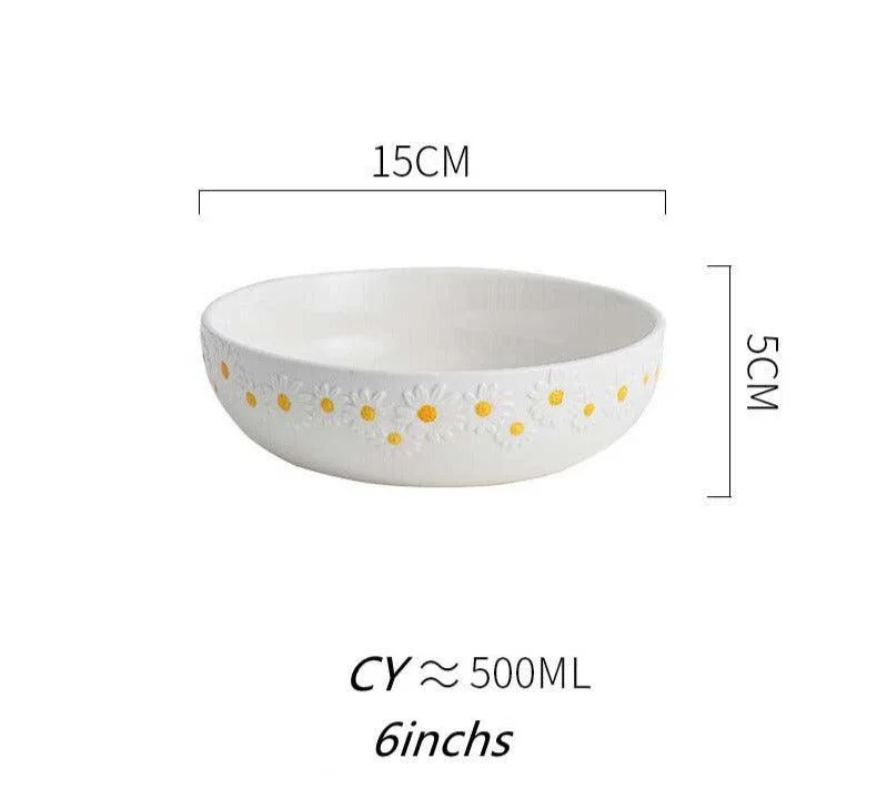 Cottagecore Ceramic Daisy Plate Dinnerware -