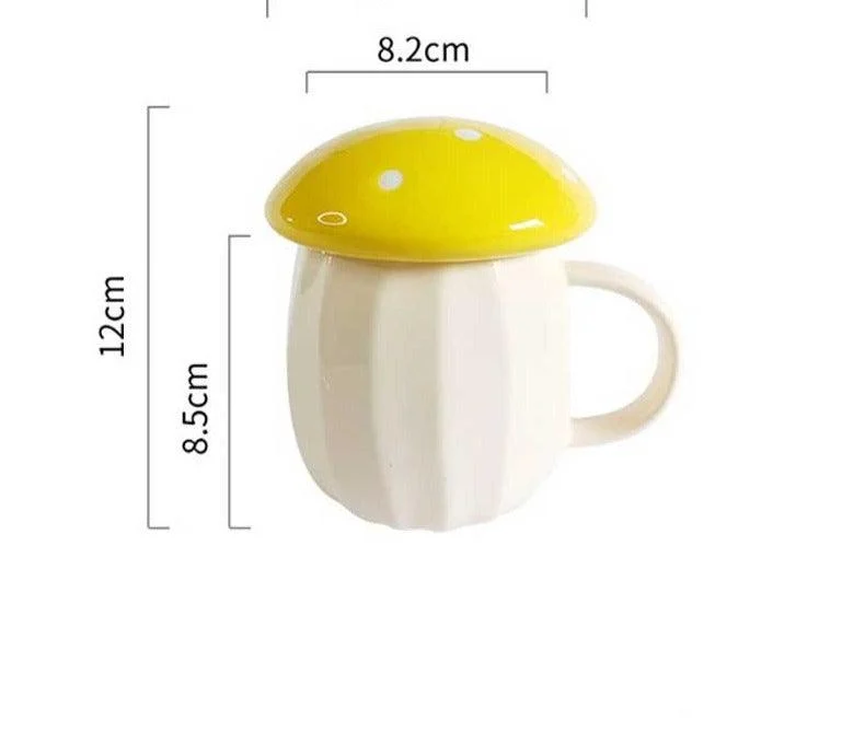 Cottagecore Ceramic Mushroom Mug with Lid -