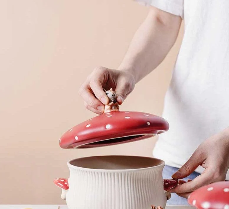 Cottagecore Ceramic Mushroom Tableware -