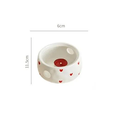Cottagecore Red Heart Ceramic Tea Sets -