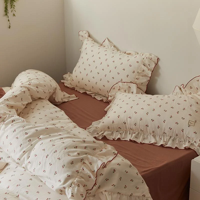 Cottagecore Ruffled Cozy Bedsheet Set -  - #tag1#