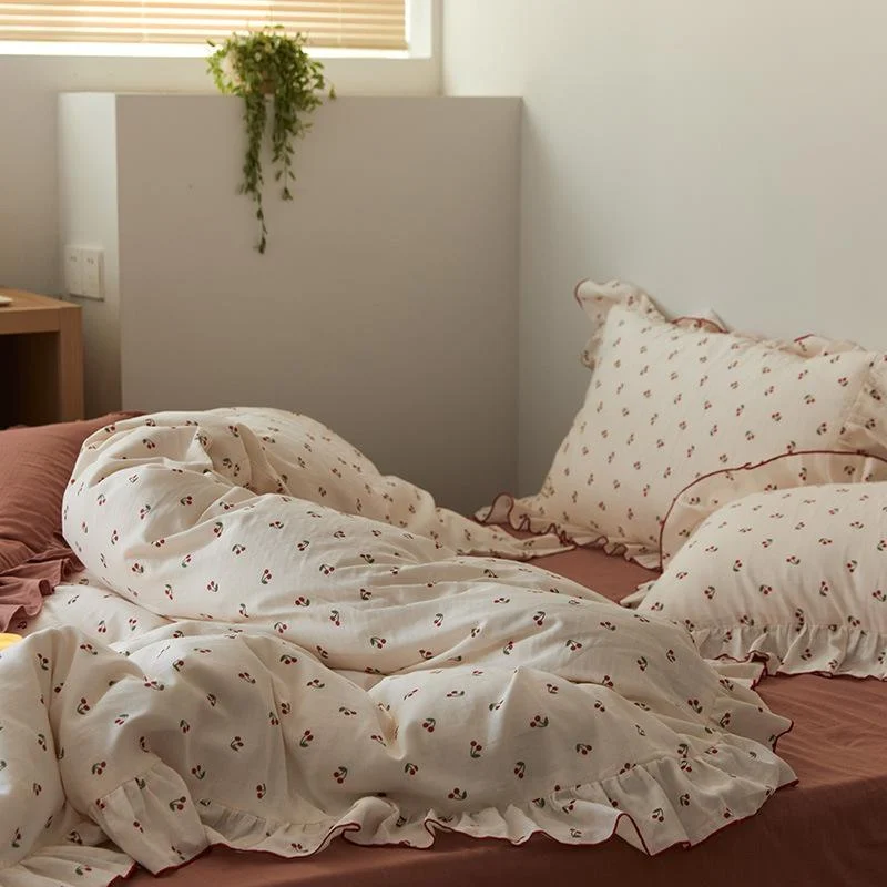 Cottagecore Ruffled Cozy Bedsheet Set -  - #tag1#